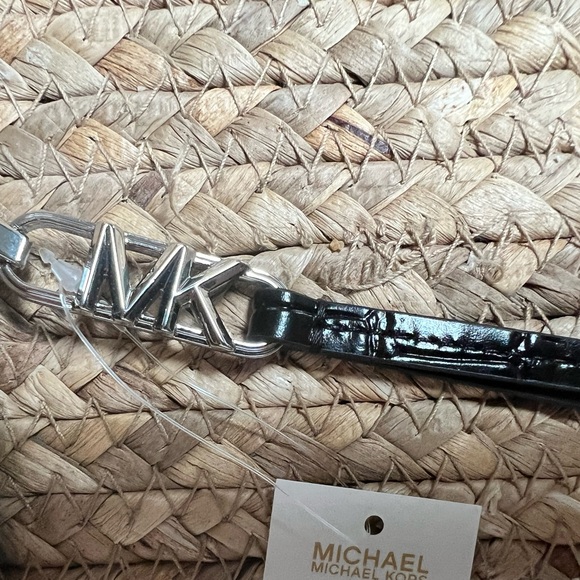 Michael Kors Glossy Black Croc-Embossed Card Holder - Picture 6 of 7